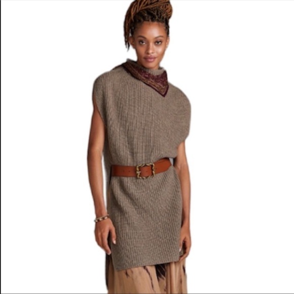 ANTHROPOLOGIE Mock Neck Tunic Sweater XS - Picture 3 of 6